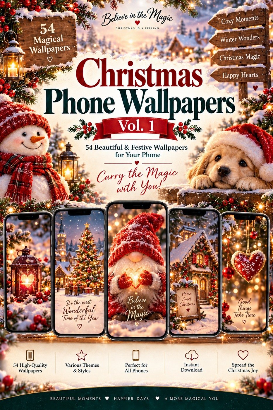54 Magical Christmas Phone Wallpapers