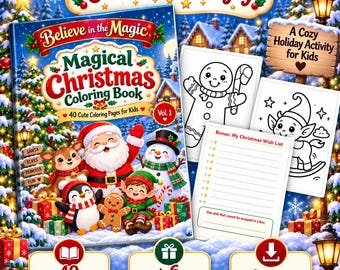 Christmas Coloring Book — 40 Pages & 6 Bonus Activities