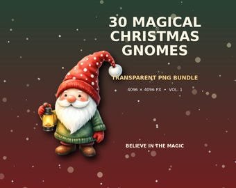30 Christmas Gnomes — Transparent PNG Clipart