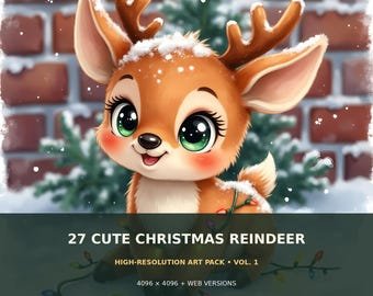 27 Christmas Reindeer Illustrations