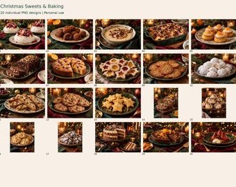 Christmas Sweets & Baking — 20 PNG Art Images