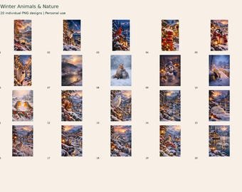 Winter Animals & Nature — 20 PNG Art Images