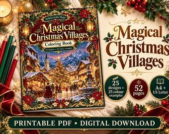 Magical Christmas Villages Coloring Book