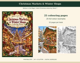 Christmas Markets & Winter Shops Coloring Book