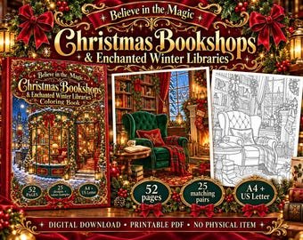 Christmas Bookshop Coloring Book
