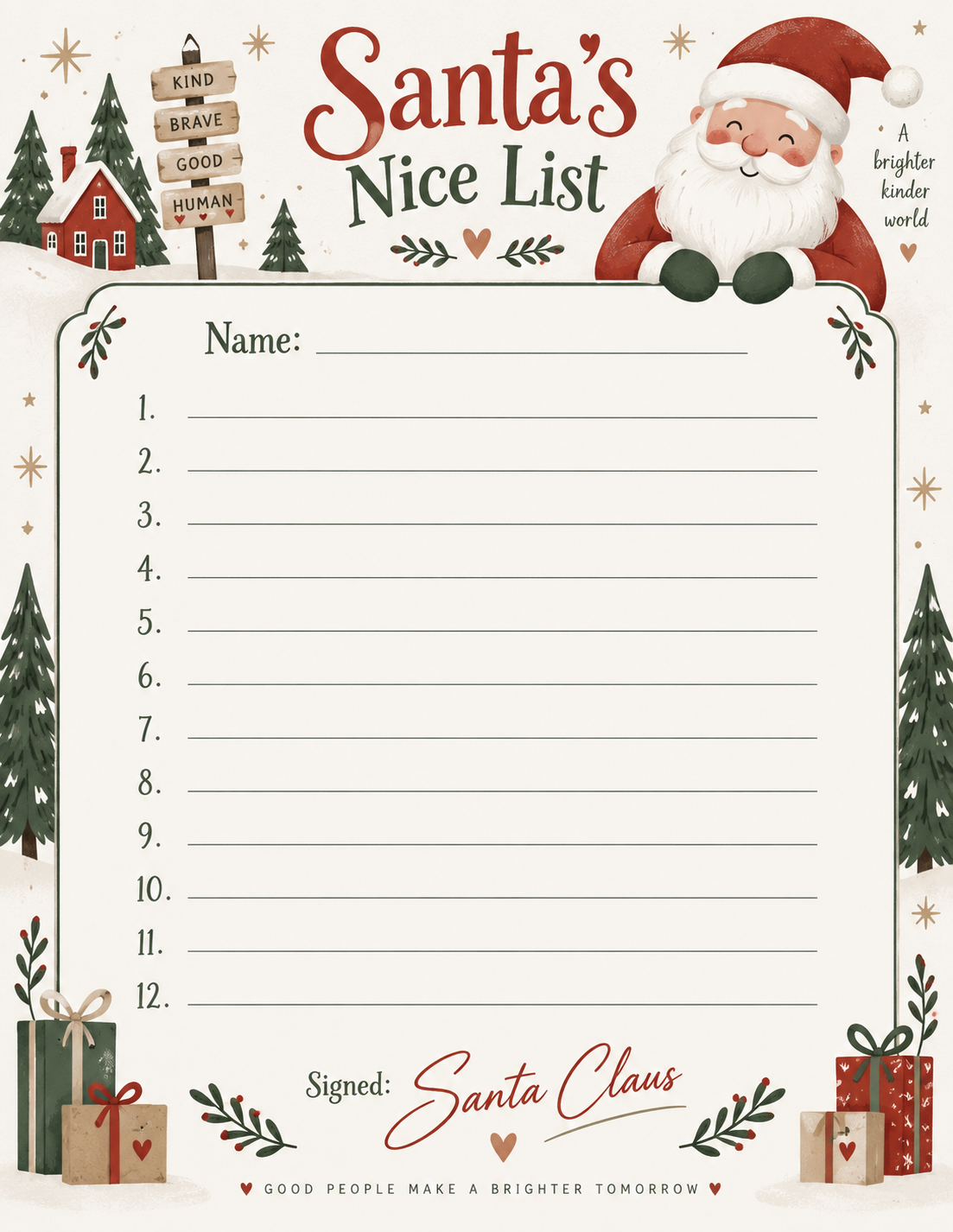Santa's Nice List Printable